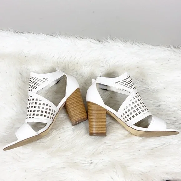 Justfab Crush On Me Caged Heel Sandal In White Size 10 - Picture 8 of 10